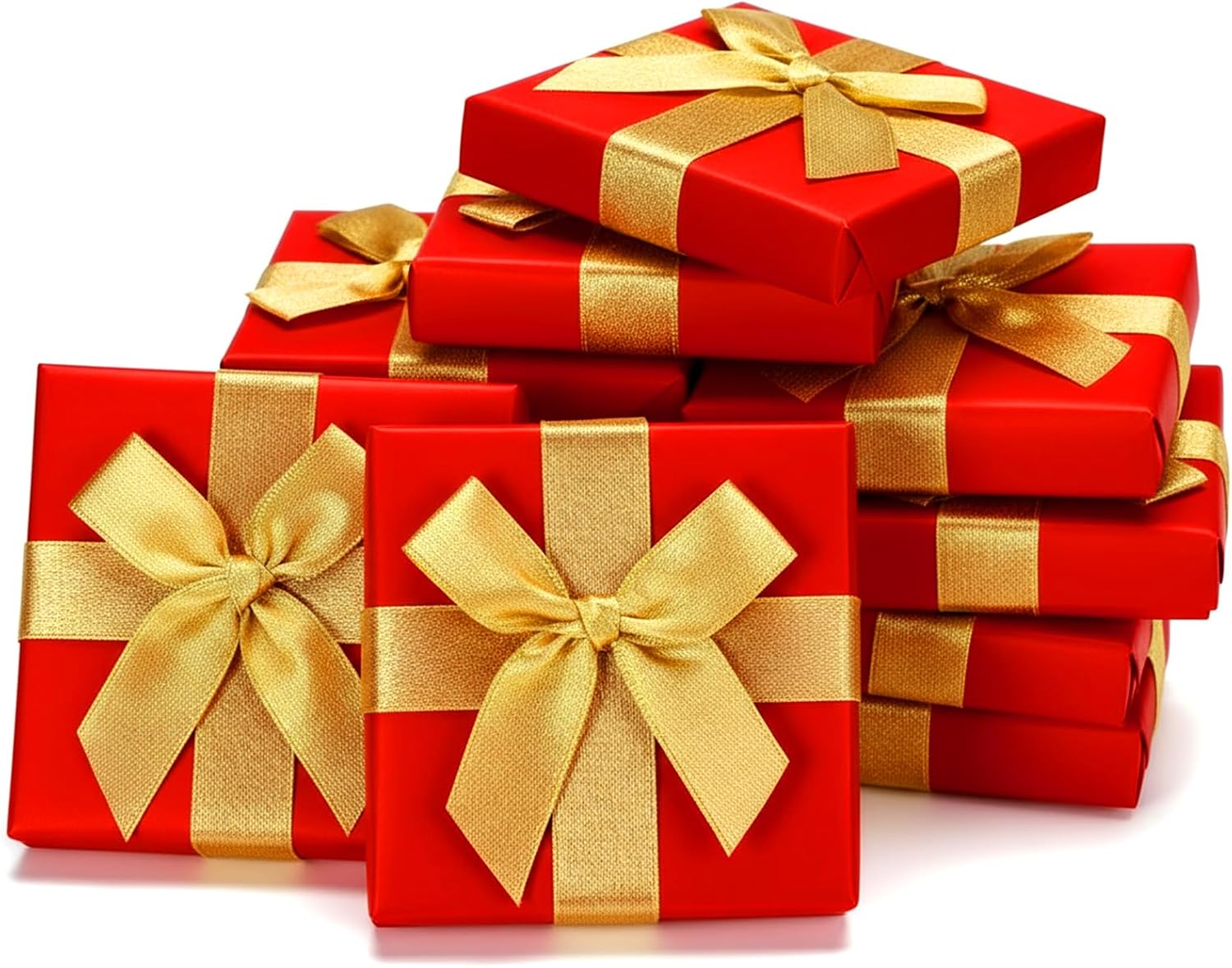 Fullhawl 12 Pcs Christmas Gift Card Holder Boxes with Bow Xmas Greeting Card Present Wrap Boxes Money Holders Party Favor Decor for Wedding Xmas Party Supplies Decorations(Red)