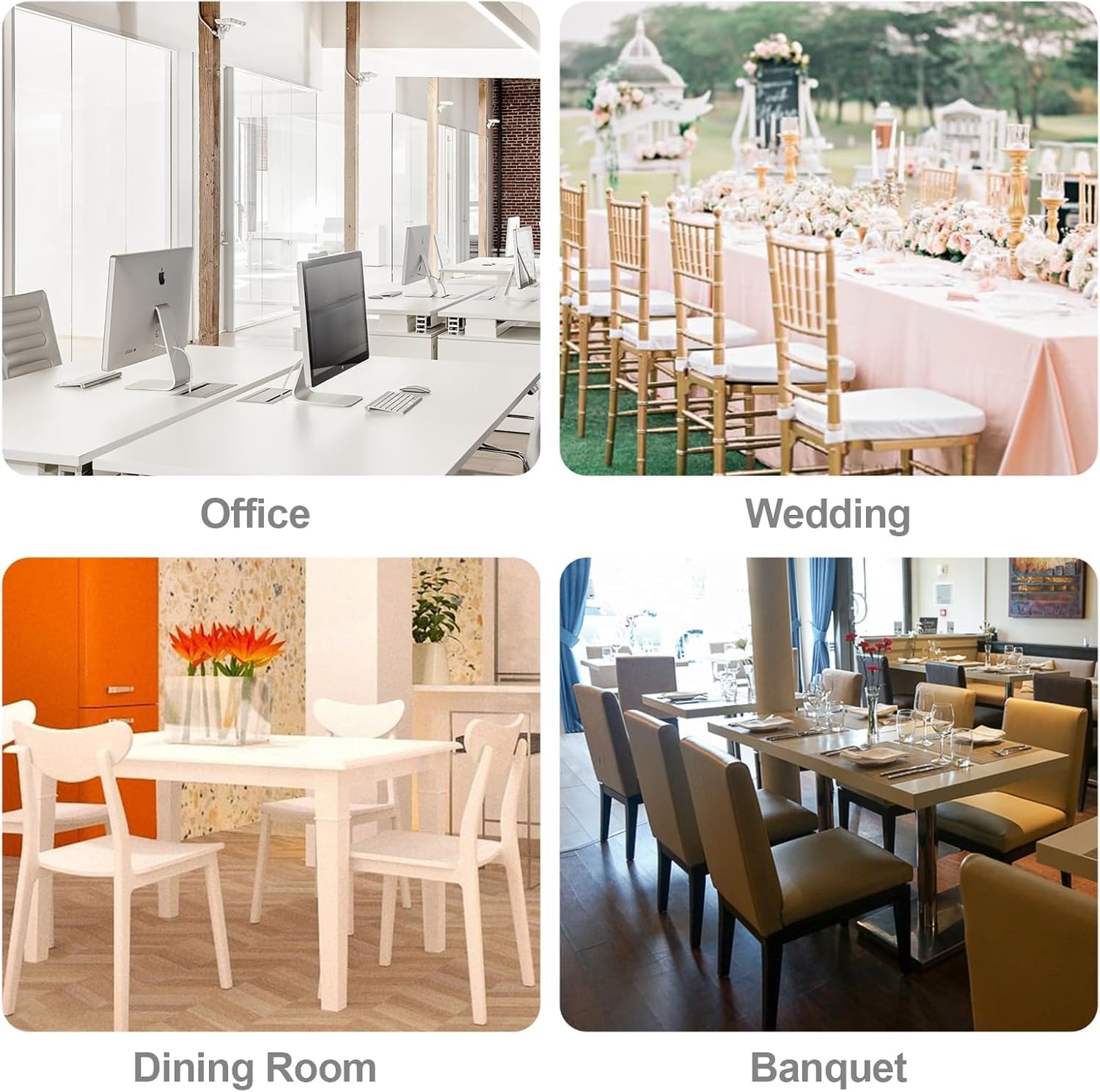 Alishomtll PU Chair Covers Set of 4/6 Leather Stretch Universal Chair Slipcovers Waterproof Elastic Dining Room Chair Covers Washable Chairs Protection for Kitchen Restaurant Hotel (Brown, 6 pcs)