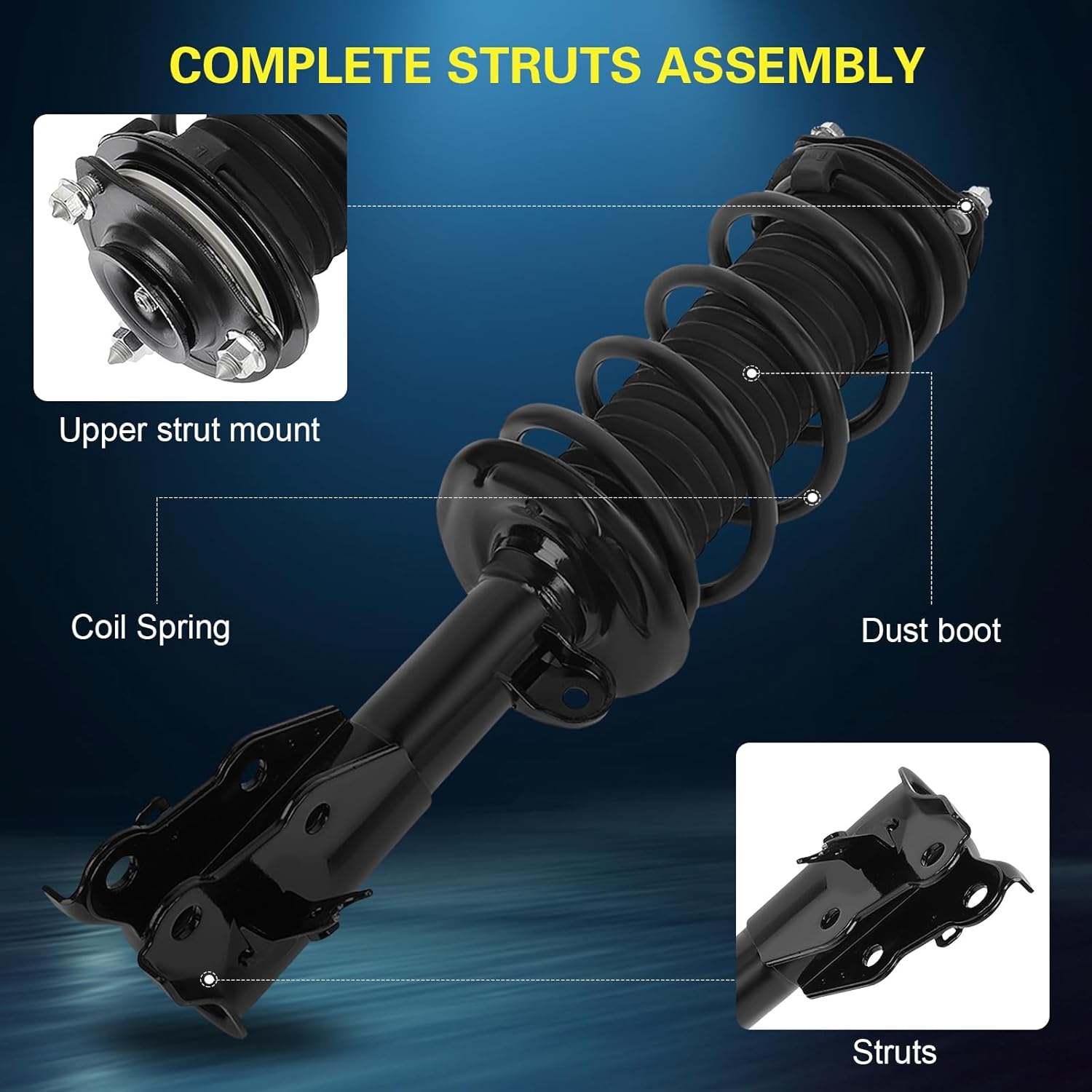 Front Rear Struts Assembly Shock Absorber with Coil Spring 2012 for H-onda Civic DX 2012 for H-onda Civic EX 2012 for H-onda Civic LX,172928/11323 172927/11324 5505
