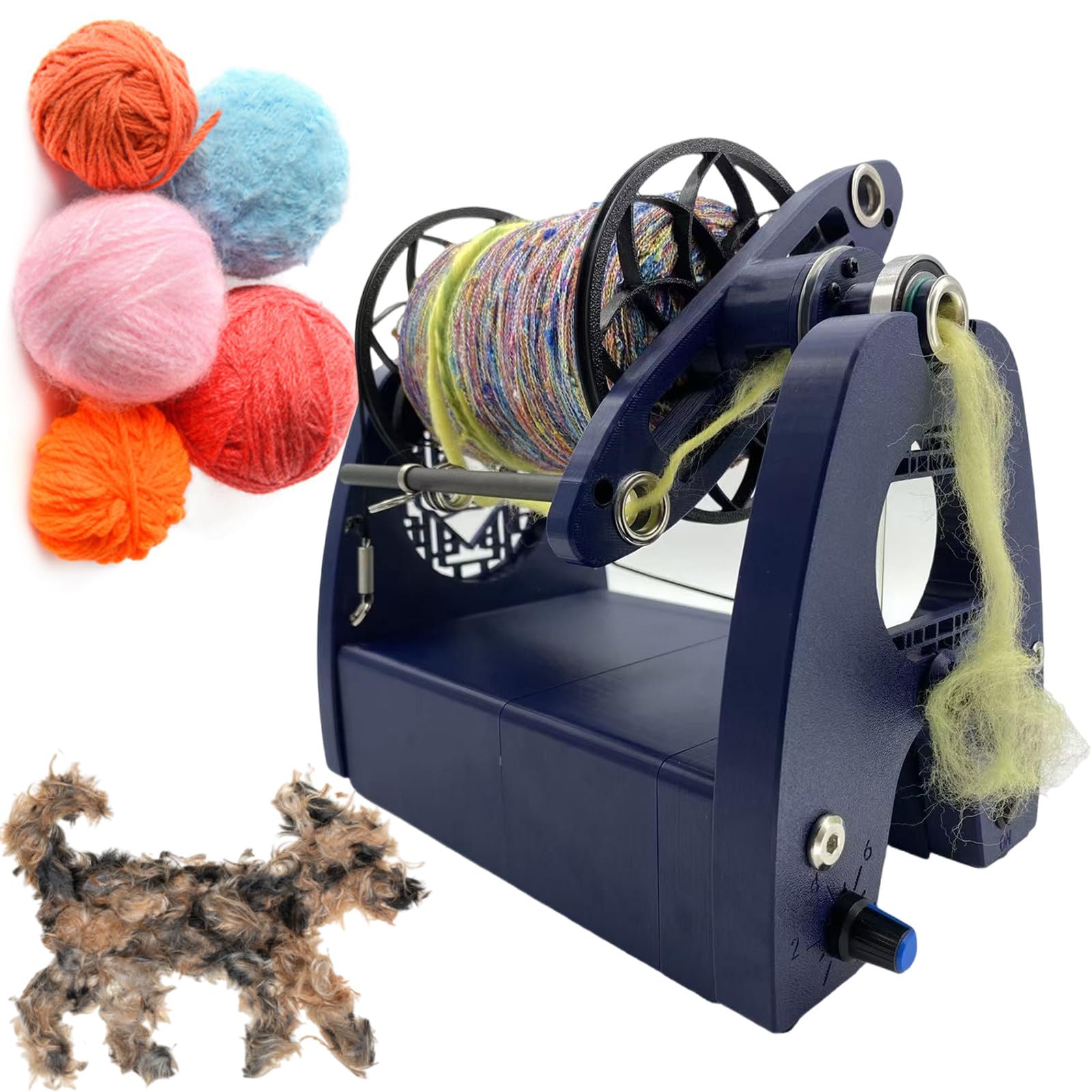 SENJINGHUA Smart Yarn Spinner Machine - Electric Spinning Wheel with 3 Spools, Yarn Wool Spinner Variable Speed Control WithoutPedals