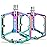 Road/Mountain Bike Pedals - 3 Bearings Bicycle Pedals - 9/16 CNC Machined Flat Pedals with Removable Anti-Skid Nails (Rainbow)