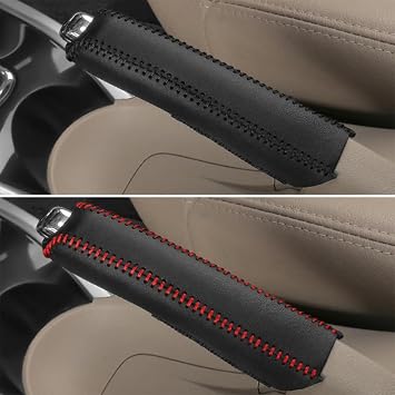 Car Handbrake Cover for Honda Civic Type R FL5 FK8 FK2 FN2 FD2 2018-2025, PU Leather Handbrake Protector, Non-Slip Breathable Handbrake Sleeve Auto Interior Accessory,D