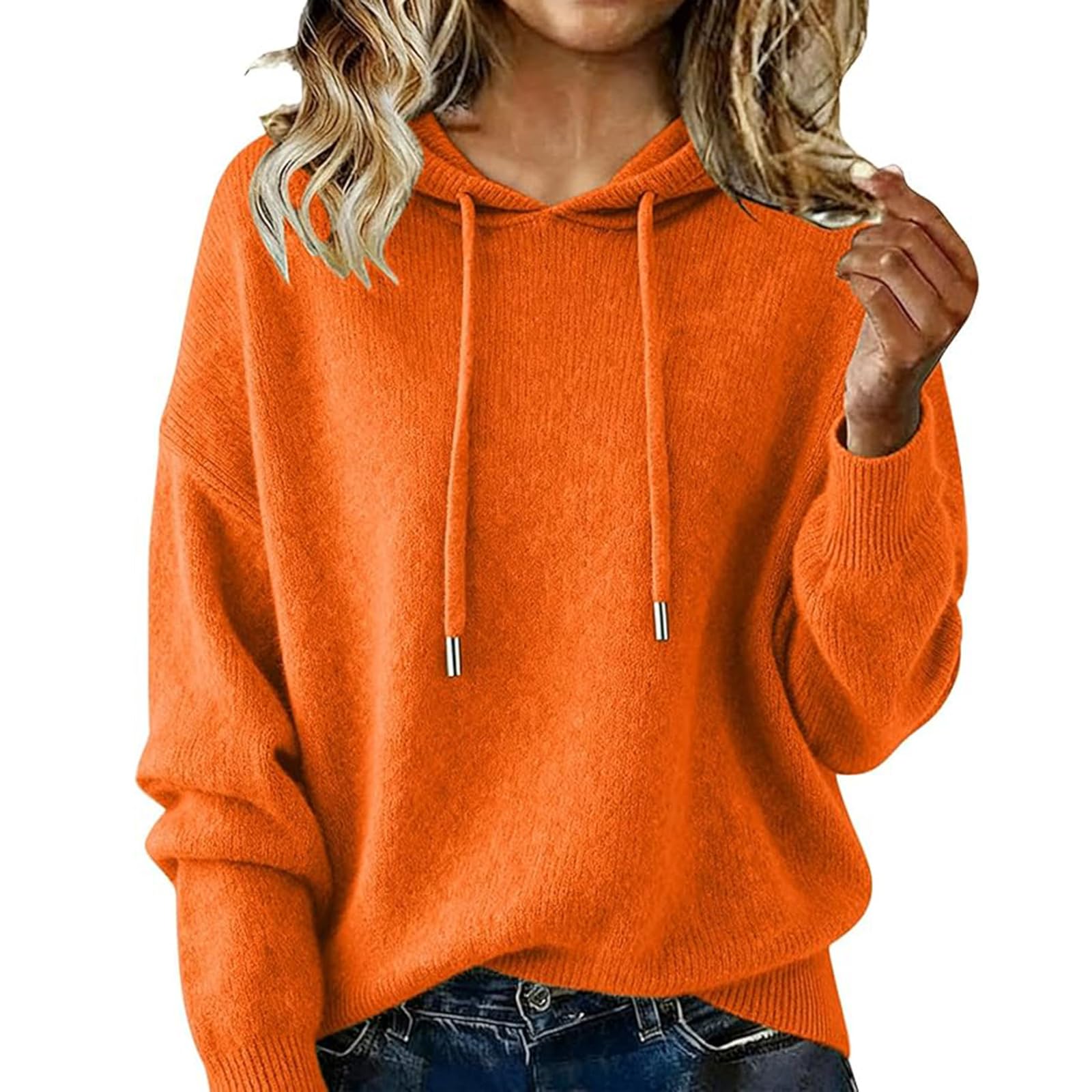 Wool Cozy Lightweight Pullover Tops Cashmere Sweaters for Women Long Sleeve Knitted Hoodie
