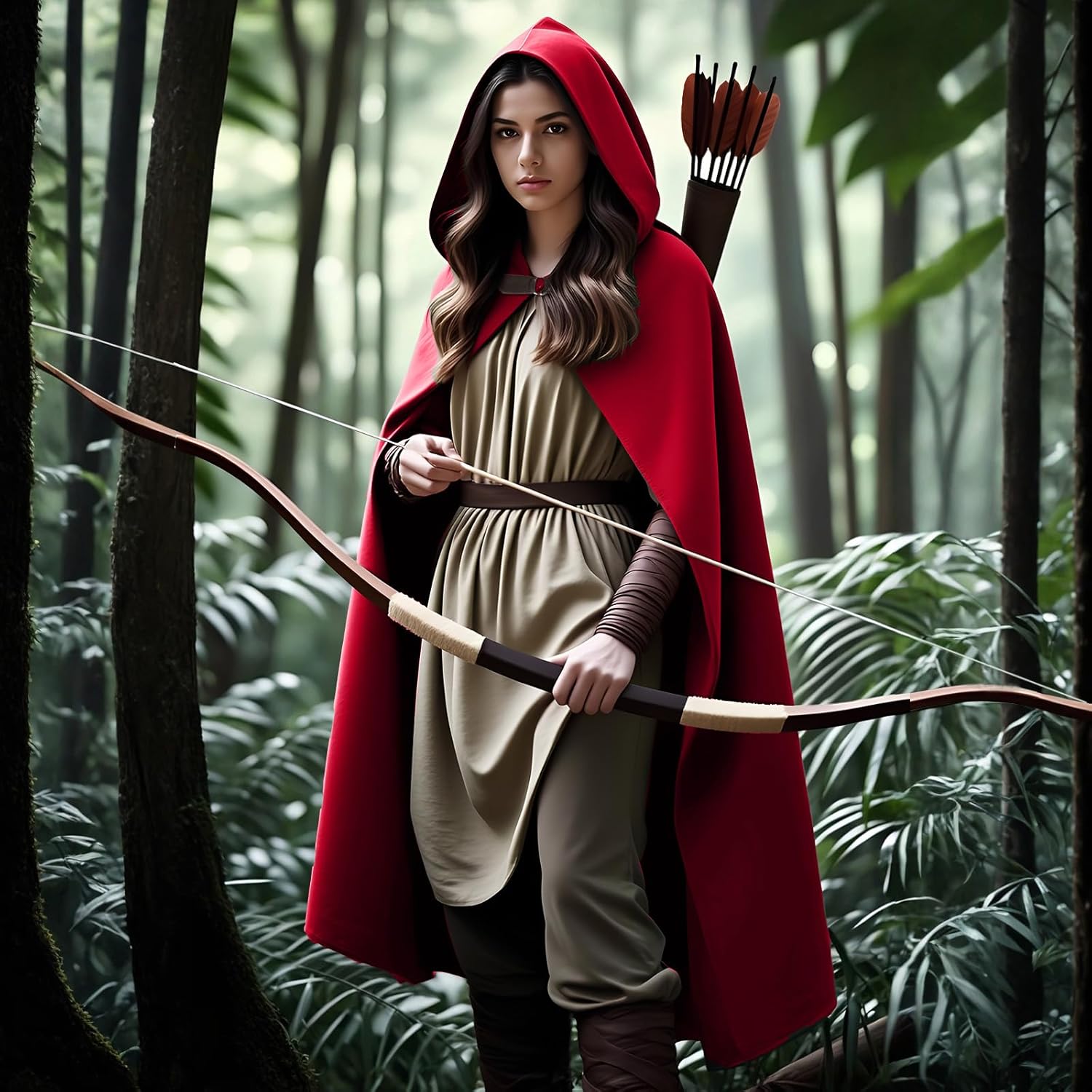 Women's Renaissance Medieval Hooded Cape Velvet Cloak Victorian Vintage Capelet Halloween Sorcerer Costume - Image 6