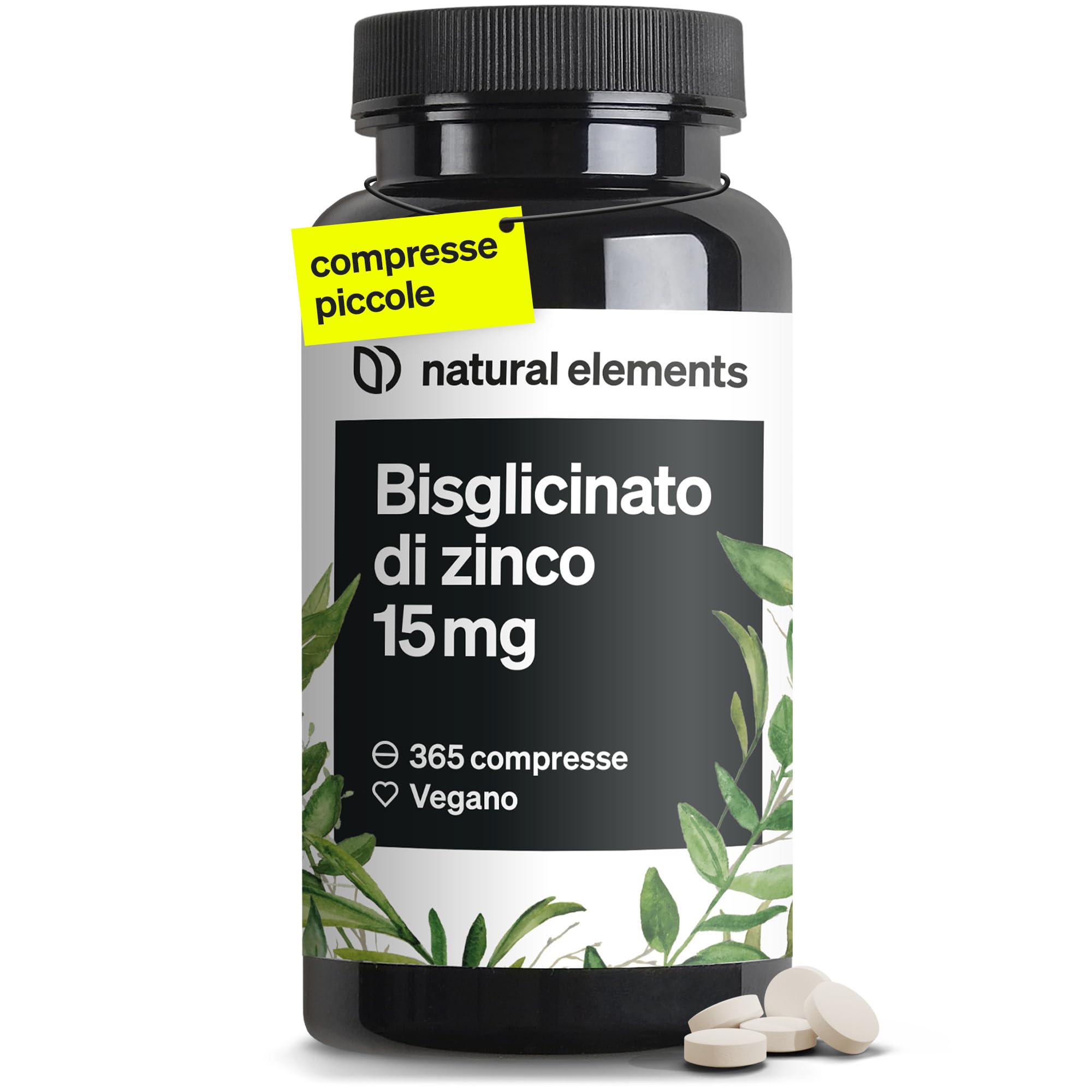 15 mg di zinco bisglicinato puro in 365 compresse per un anno intero