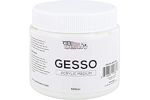U.S. Art Supply Premium Quality White Gesso for Acrylic Paintings