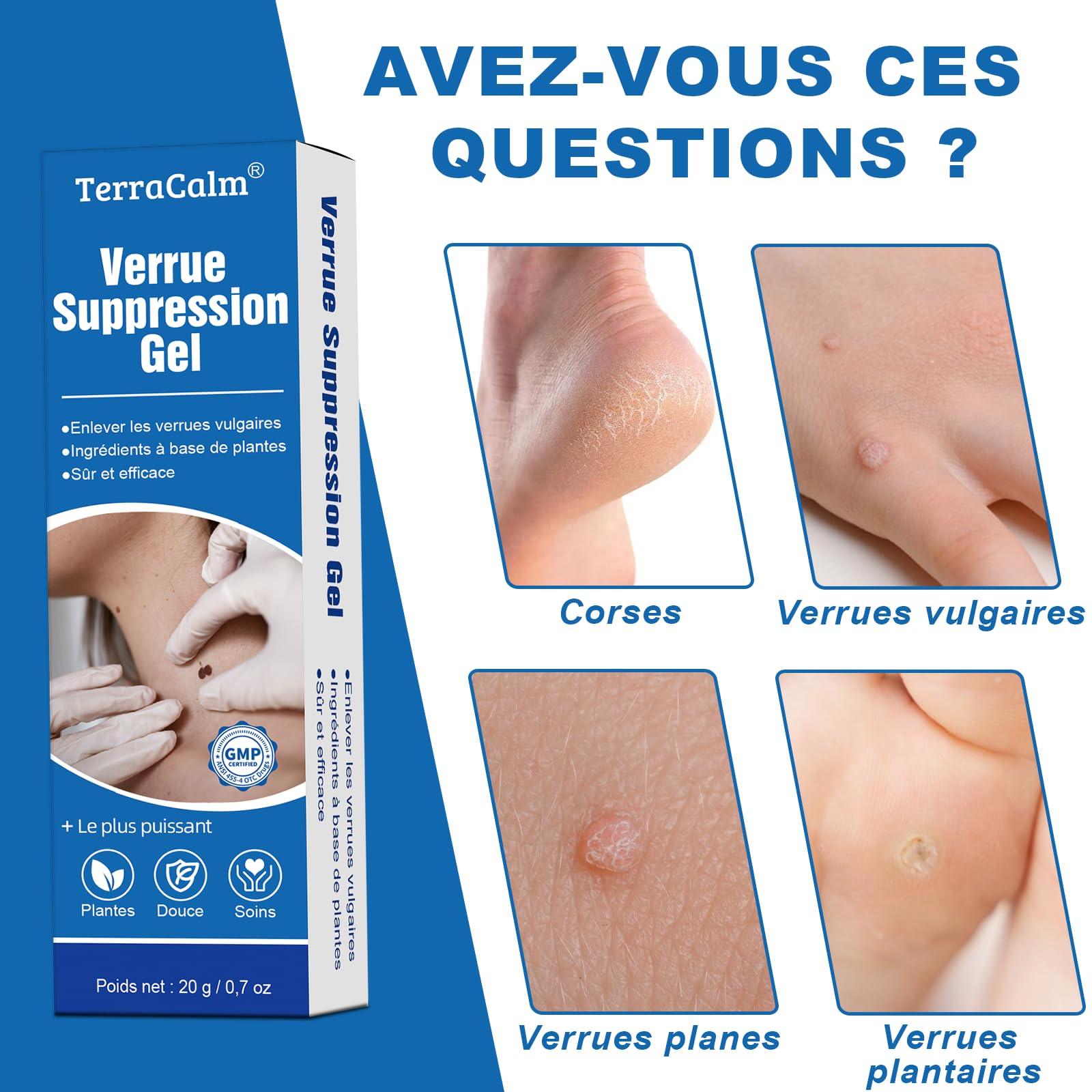 Gel anti-verrues 20g pour le Corps et les Mains