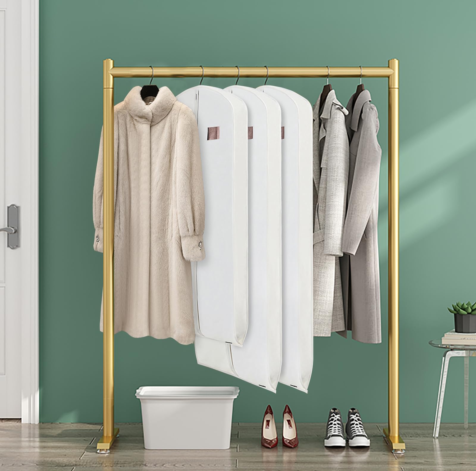 schouderhoezen voor kleding (set van 15) Ademende kledingstukken stofhoezen beschermers met 2 kruis voor pak, jassen, jassen, kledingkast opslag