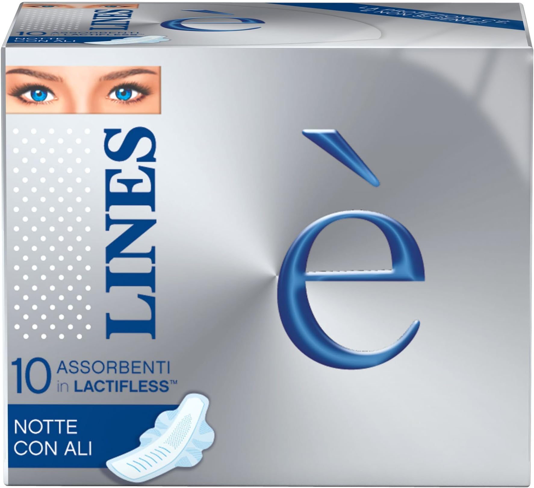 Lines - é, Lactifless Night Time Sanitary Pads with Wings - 10 Pads