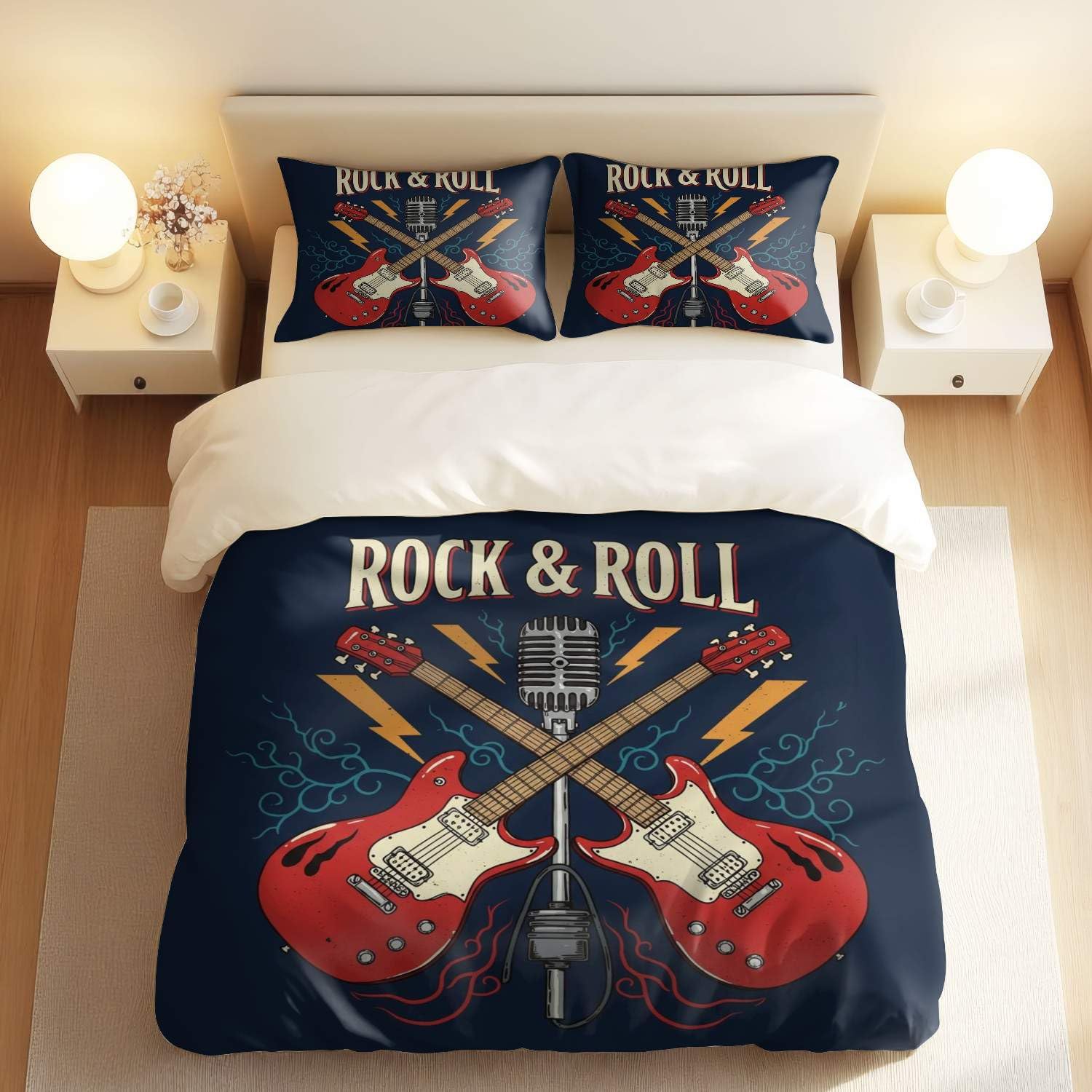 Housse de couette guitare rock vintage : le cadeau idéal pour fan de musique