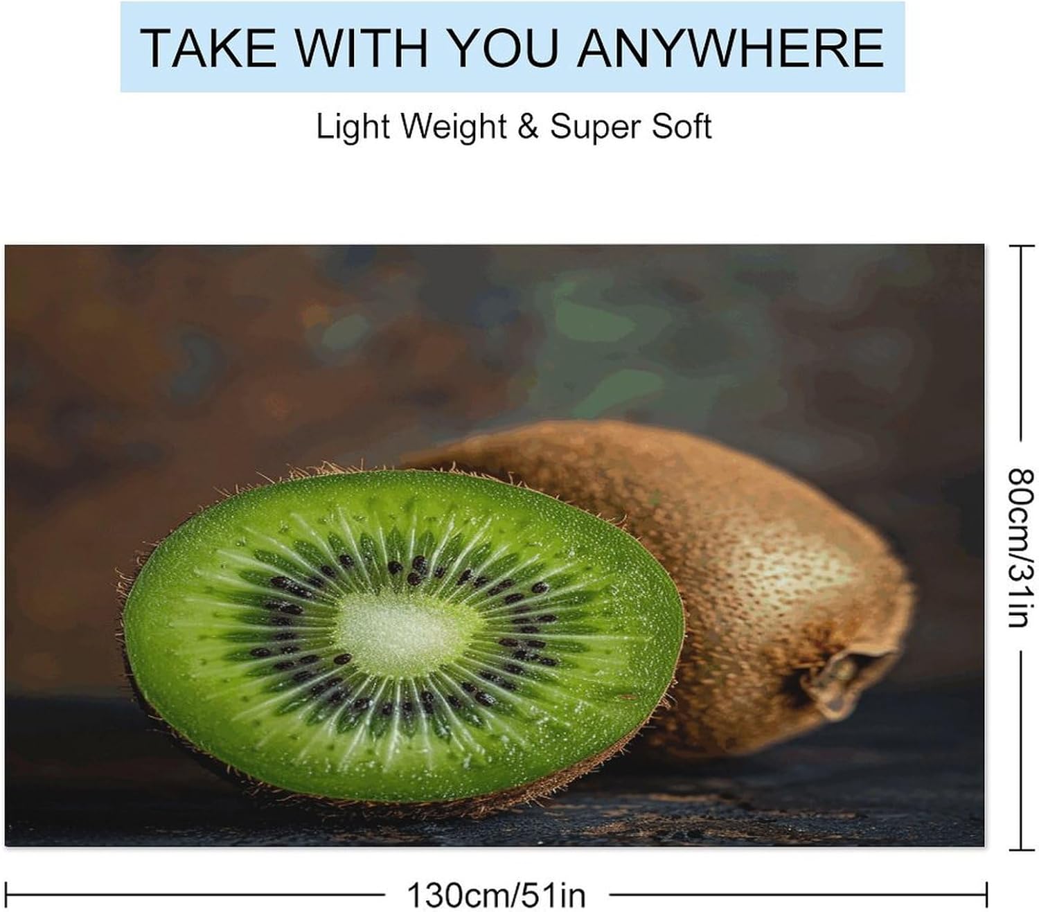 Swimming Towel, Bright Green Kiwi Printed Fashion Towel,Portable Towel,Durable Towel