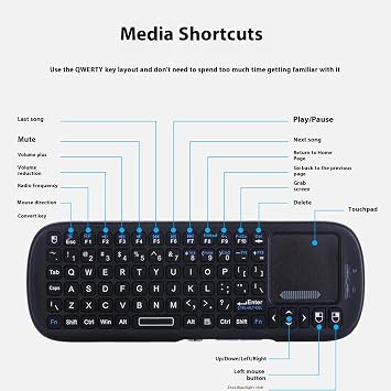 2 Inch Small Keyboard Touchpad Bluetooth Compatible PC Gaming Rechargeable for Office Streaming
