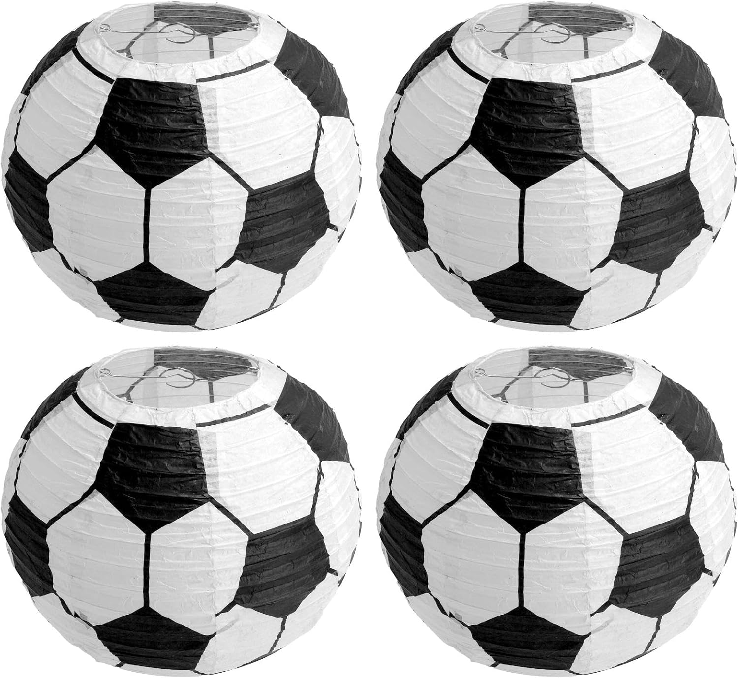 Football Lantern Football Paper Lantern 25 cm Lantern for Football Party Decoration, Football Birthday Decoration Children, LED Compatible Football Hanging Decoration for World Cup, European