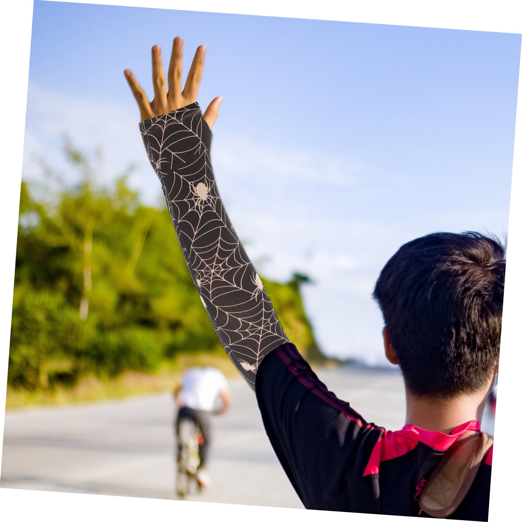 CONGARTENO Spider Web Fingerless Gloves Pair Winter Arm Warmers for Driving Texting Outdoor Activities Soft Material Stylish Design