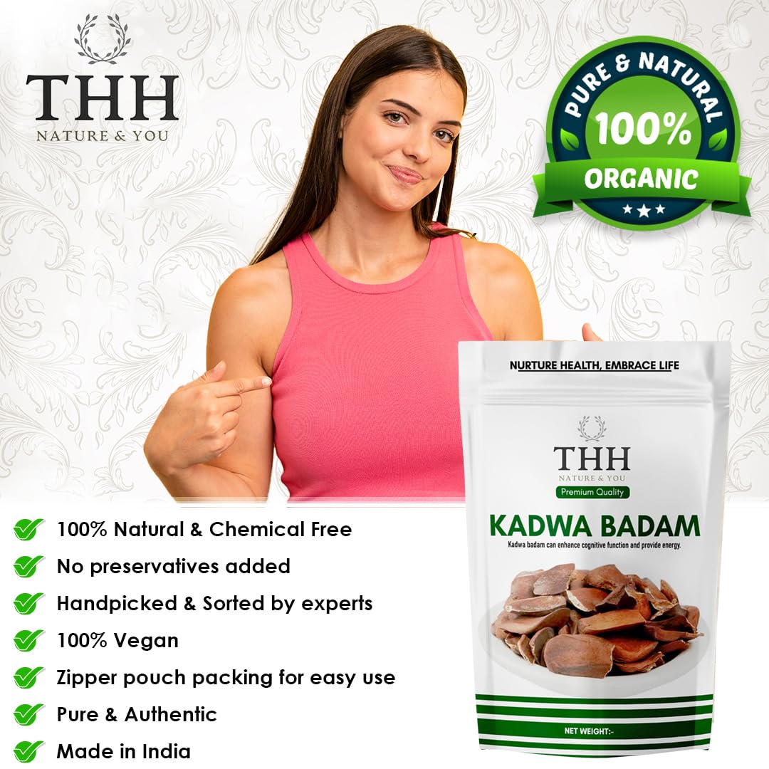 THH Organic Bitter Almond Diabetes Almonds Sugar Kadwa Badam-400 Gram 1