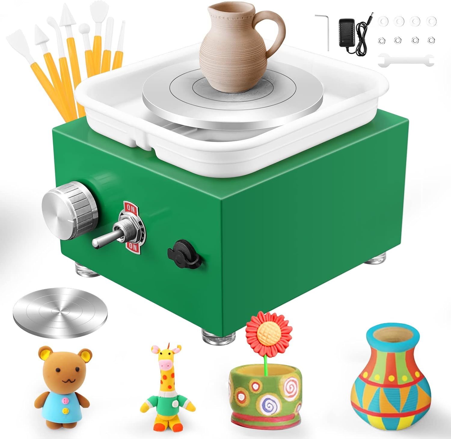 PaNt Mini Pottery Wheel 2000RPM Electric Pottery Wheel with Removable