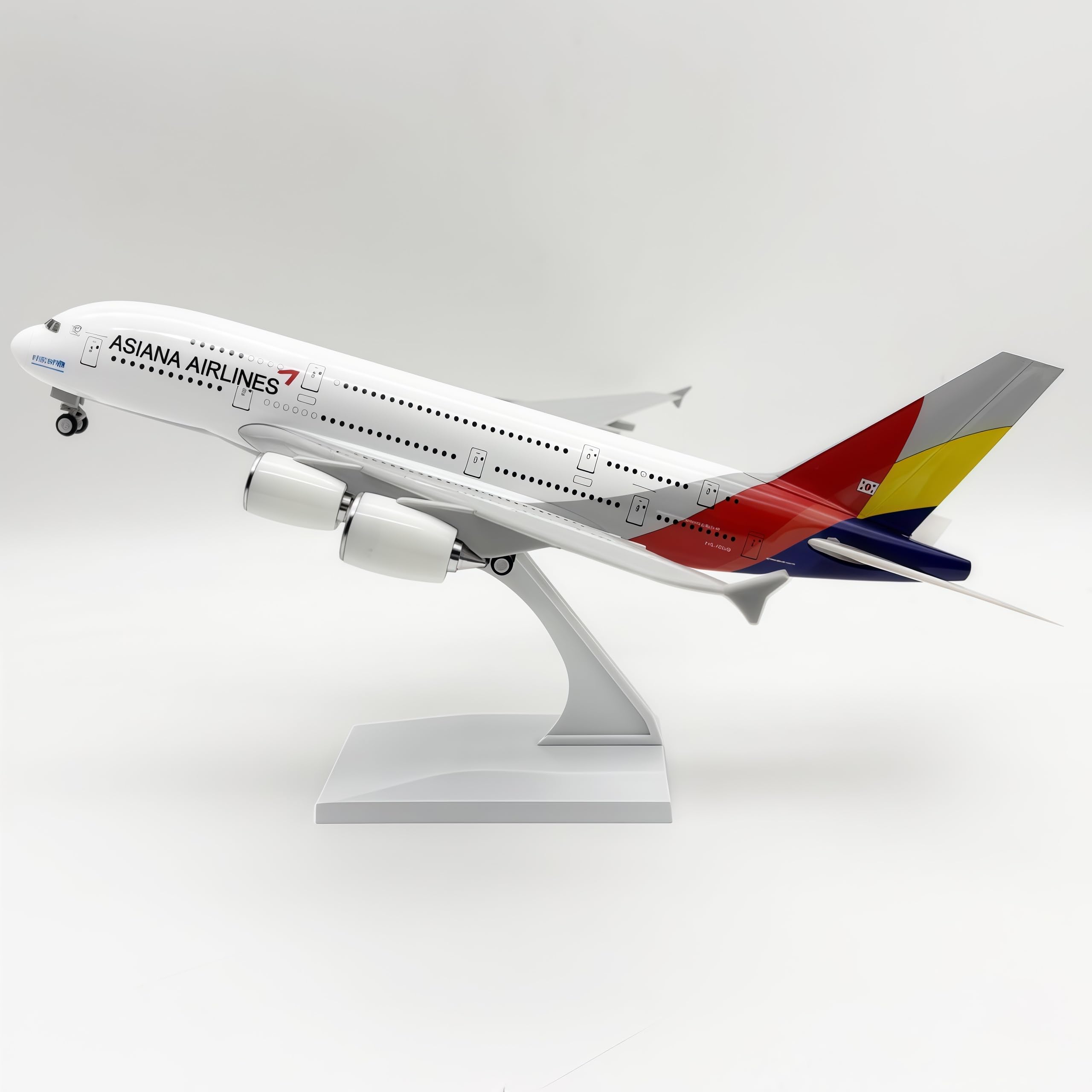 Lgsrsnxhtx A380 Airplane Model 1/200 Asiana Diecast Metal Airplane Model With Stand A380 Plane Model For Adult Aviation Gifts,Desktop Display Airplane Ornament