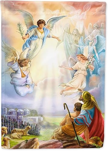 Caroline's Treasures APH5469GF Bandera de jardín con diseño de pastores y ángeles para buzón, bandera decorativa para patio exterior, patio, obras