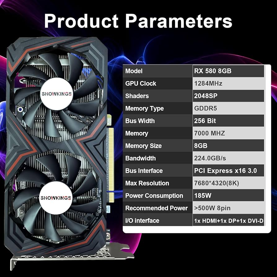 Amazon.com: SHOWKINGS Radeon RX 580 8GB Graphics Card