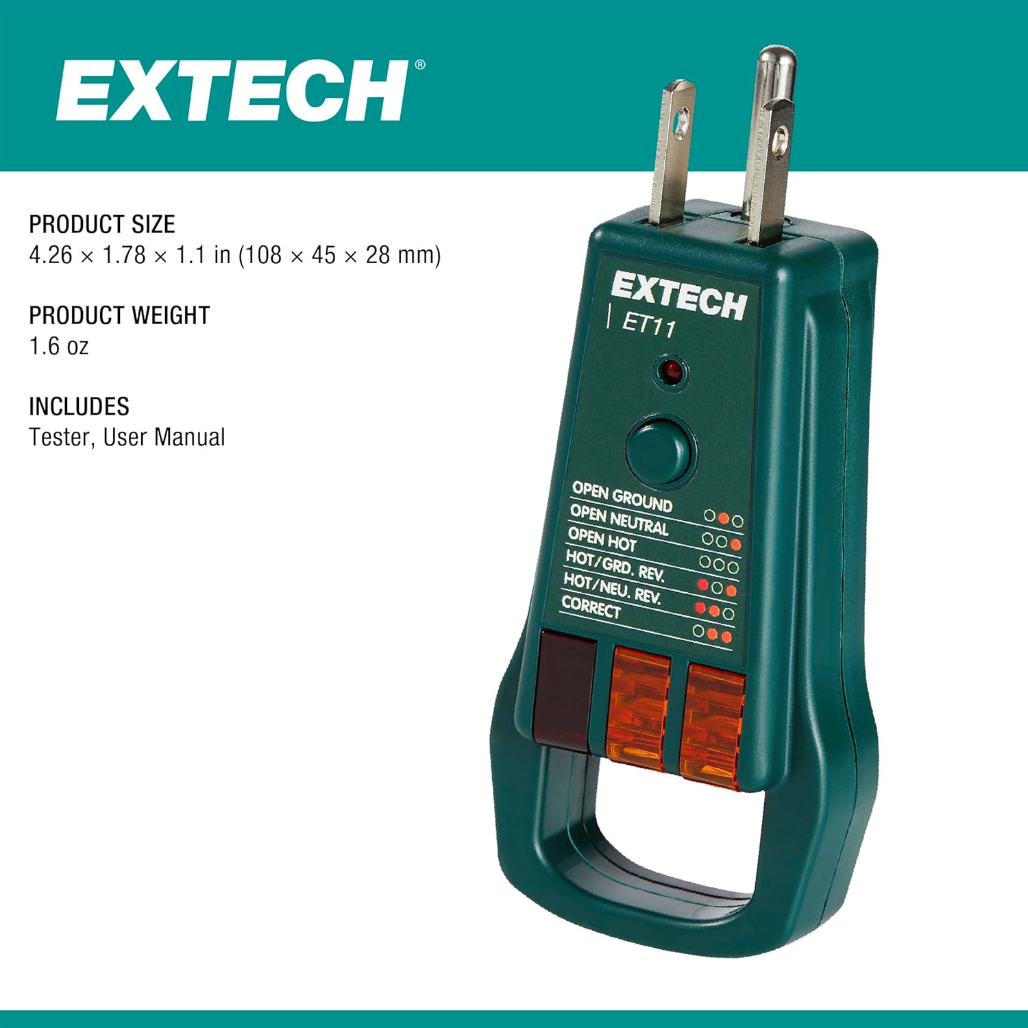 Extech ET11 product dimensions and weight