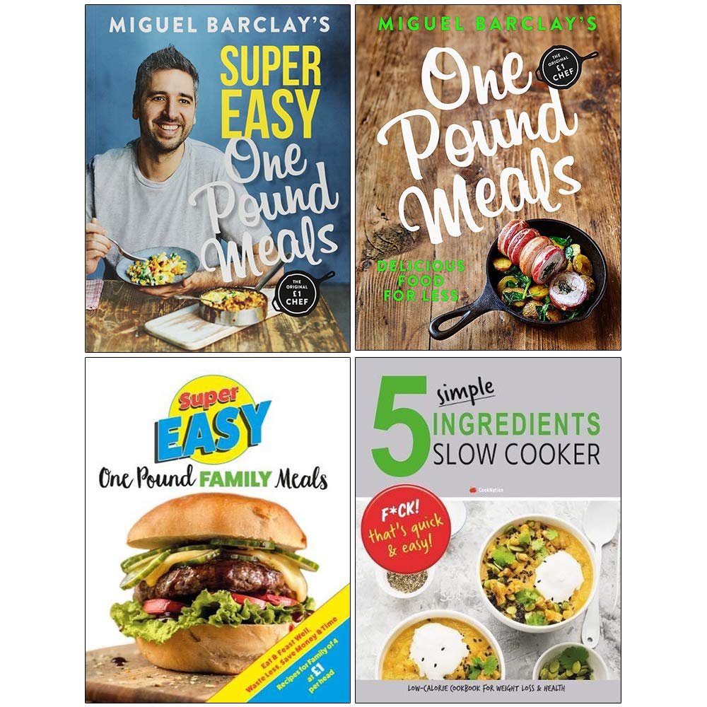 Super Easy One Pound Meals, One Pound Meals, Super Easy One Pound Family Meals, 5 Simple Ingredients Slow Cooker 4 Books Collection Set