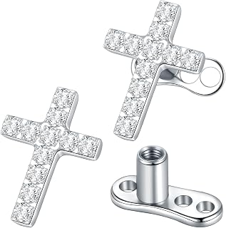 Titanium 14G Micro Dermal Anchor Tops Crystal Top Dermal Piercings Surface Skin Piercing Body Jewelry