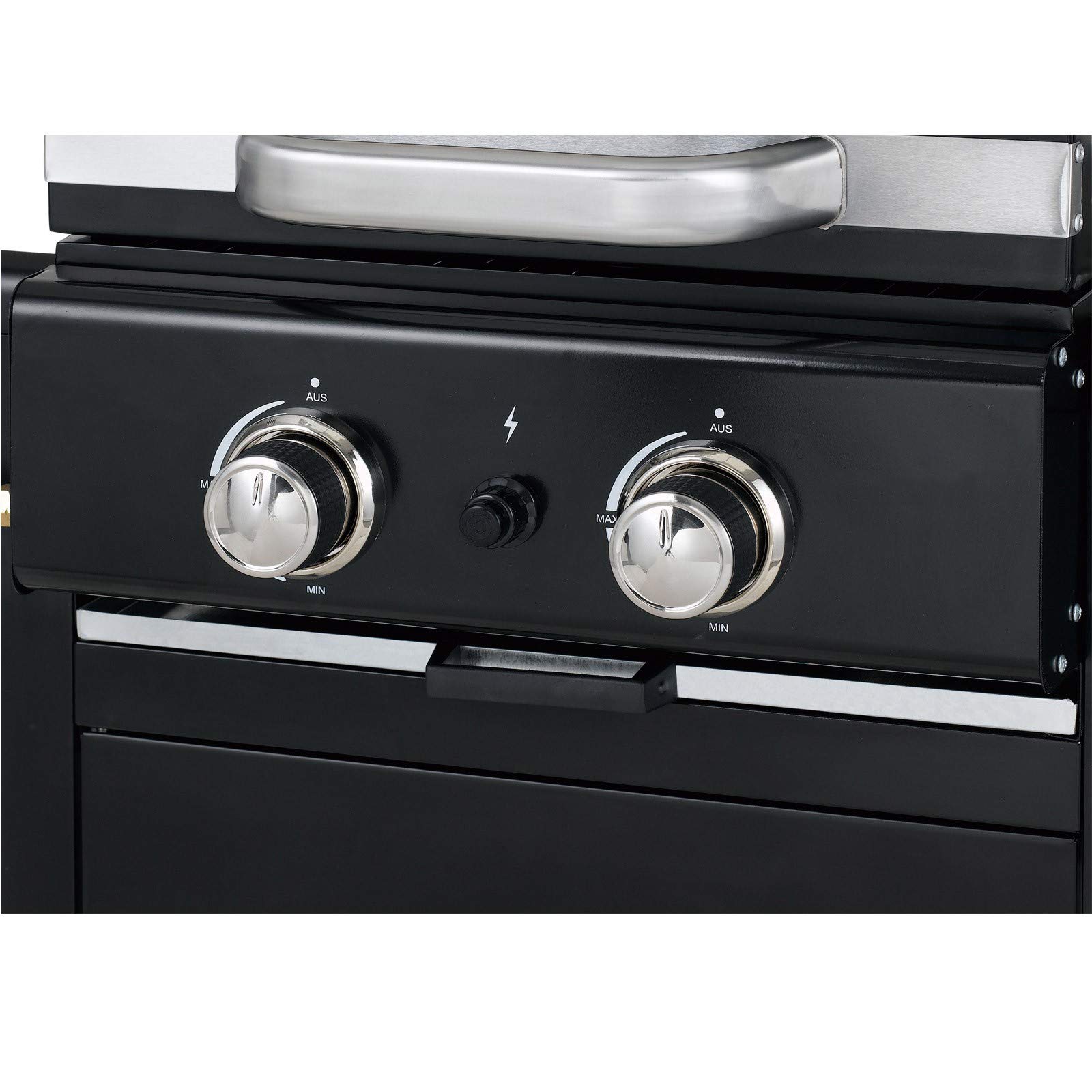 tepro Gasgrill Mayfield 2 mit 2 hochwertigen, leistungsstarken Edelstahlbrennern, verchromten Grillrosten (Rost-in-Rost-System), großer Warmhaltefläche, integriertem Thermometer im Deckel und praktischen Seitenablagen, Maße ca. 112 x 58 x 100 cm
