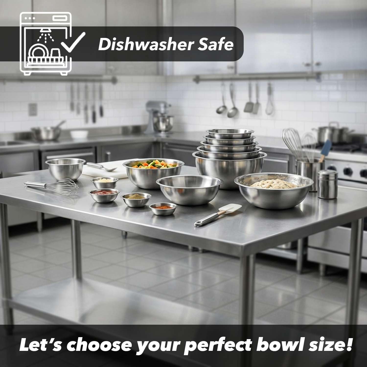 12 Pack 3 Qt Stainless Steel Mixing Bowls - Commercial Heavy-Duty Metal Prep Bowls for Baking, Cooking, Food Prep & Restaurant Kitchen Use