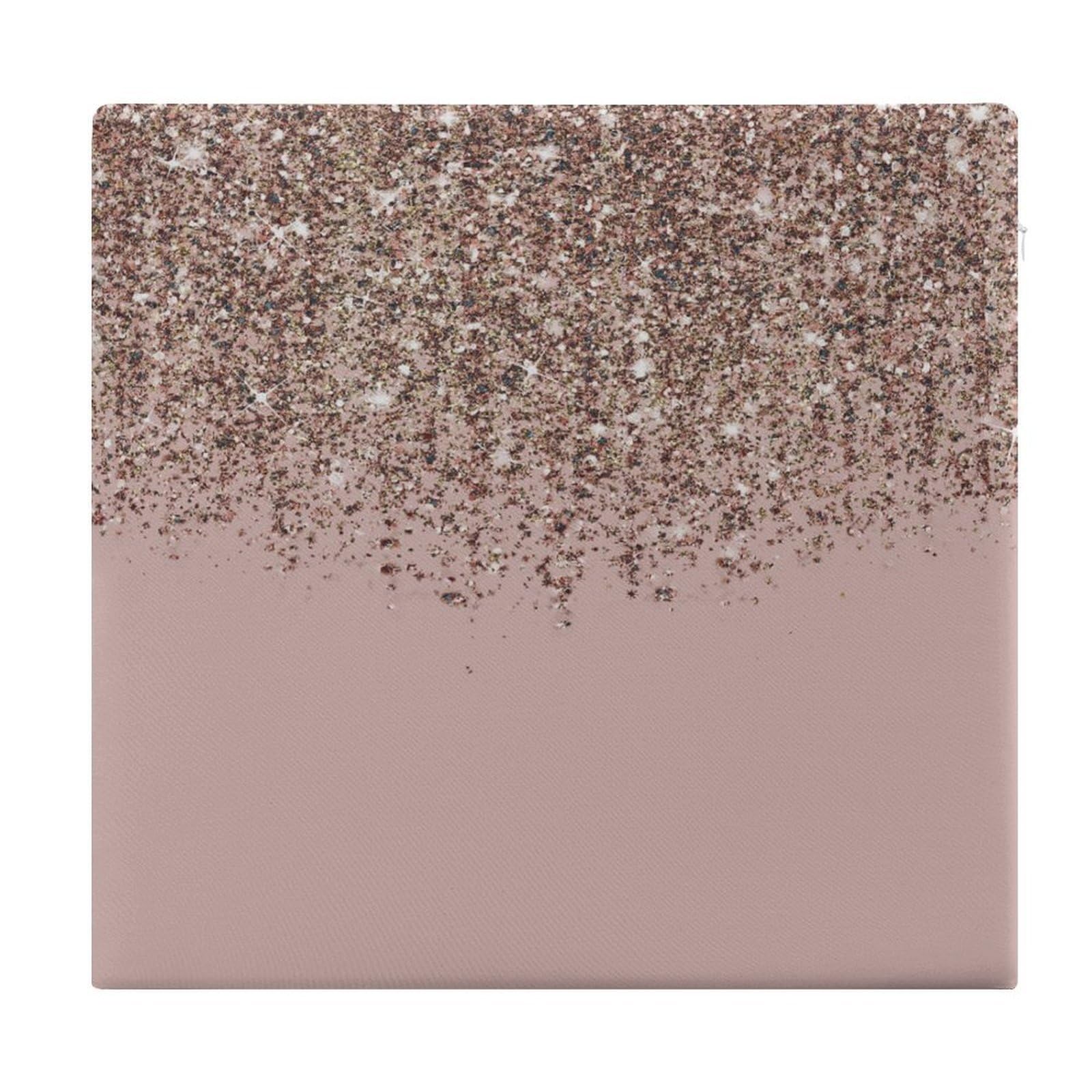 JZemdybill Chair Pad, Blush Pink Rose Gold Glitter Seat Pad, Square Chair Cushion for Yoga Living Room Balcony