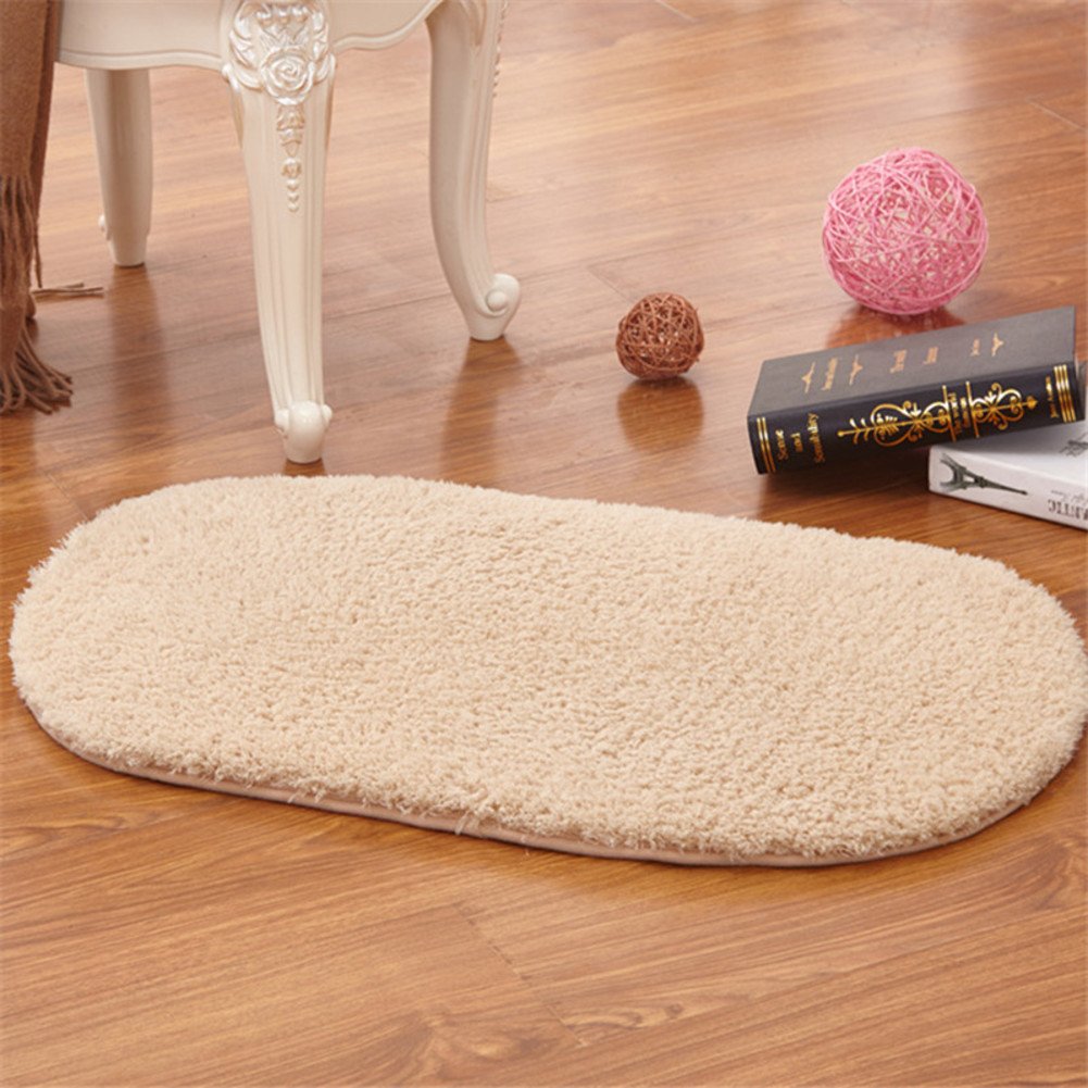 ZPEE Non Slip Shaggy Bath Mat,Ultra Soft Oval Door Mat For Bathroom,Plush Rug Water Absorbent Carpet Shag Carpets,Machine Washable Area Rugs
