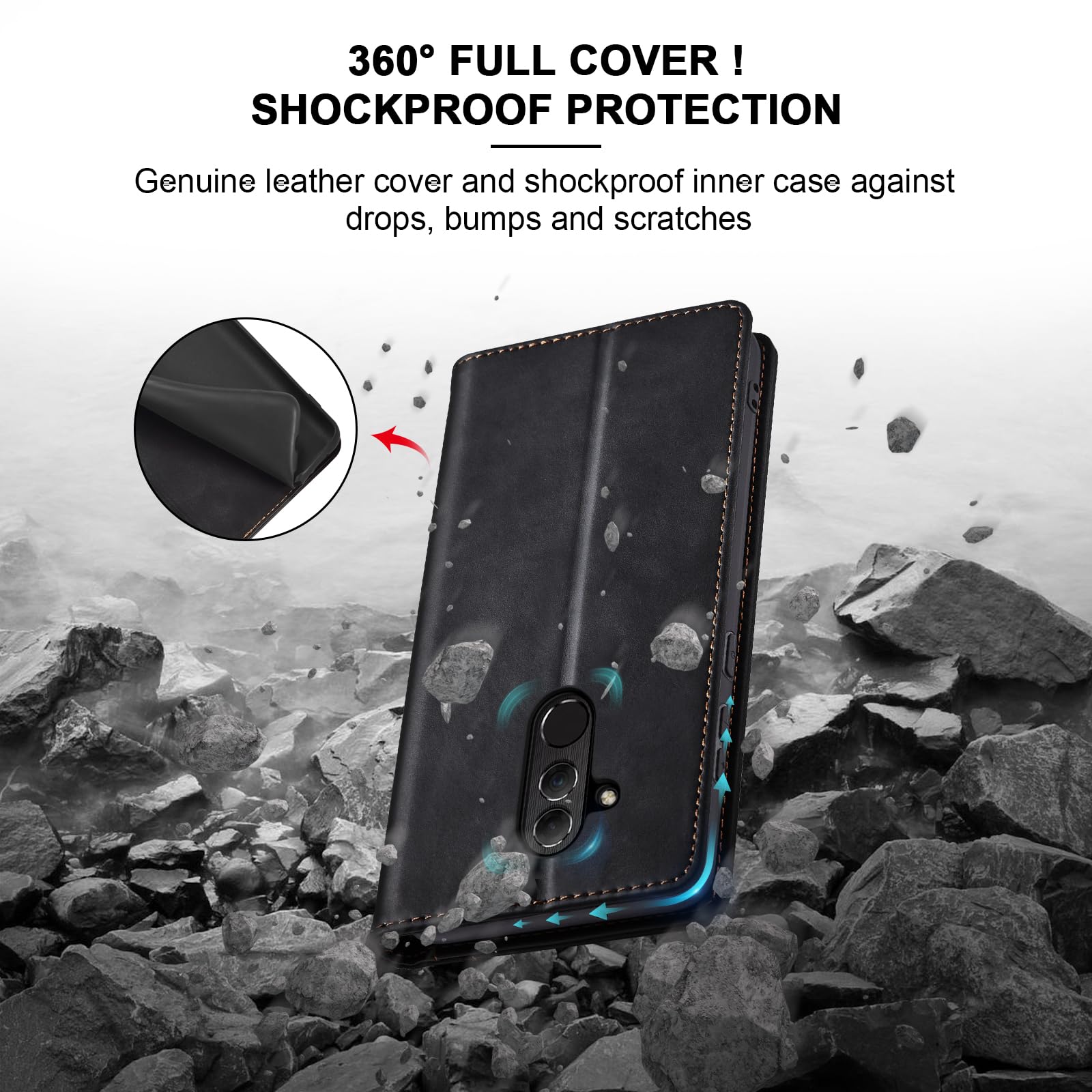 Jasonyu Cover Per Huawei Mate 20 Lite Flip Custodia In Pelle PU - Foto 12