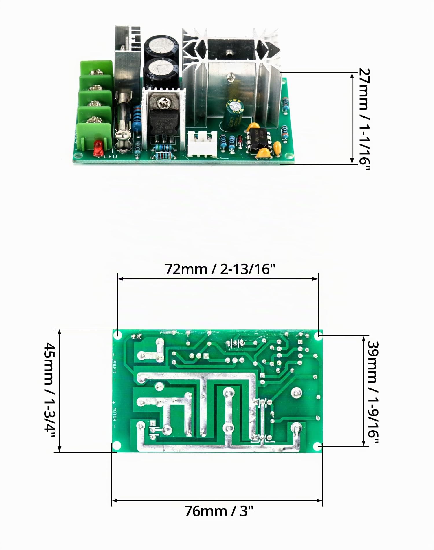 QWORK PWM DC Regolatore di velocità per motore 12V 24V 36V 48V 20A modulo di azionamento ad alte prestazioni,regolazione dimmer LED ultra piccolo
