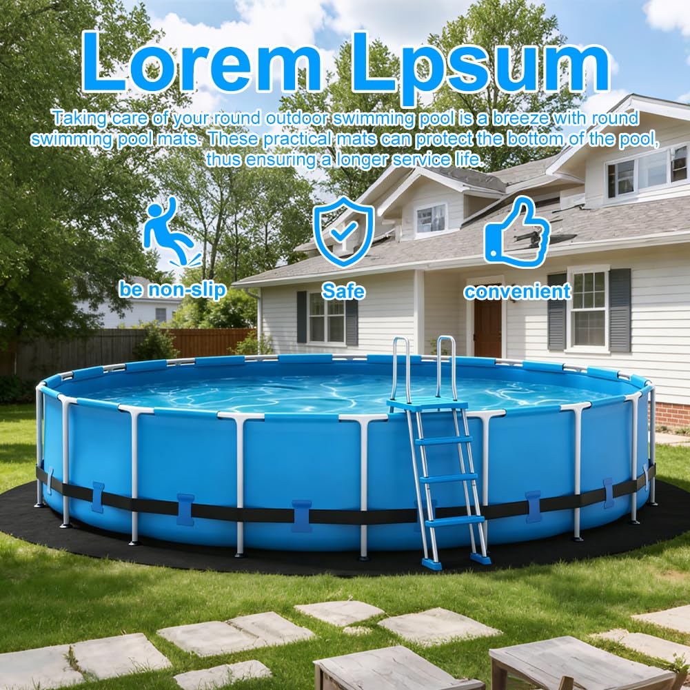 Pool Unterlage, Poolunterlage, Runde Poolmatte, Filz Bodenplane für Pools, Outdoor Pool Bodenschutzmatte, Pool Bodenplane Runden, Ø305 370 460 cm, Whirlpoolmatte, für Hinterhof Garten Rasen (460 cm)