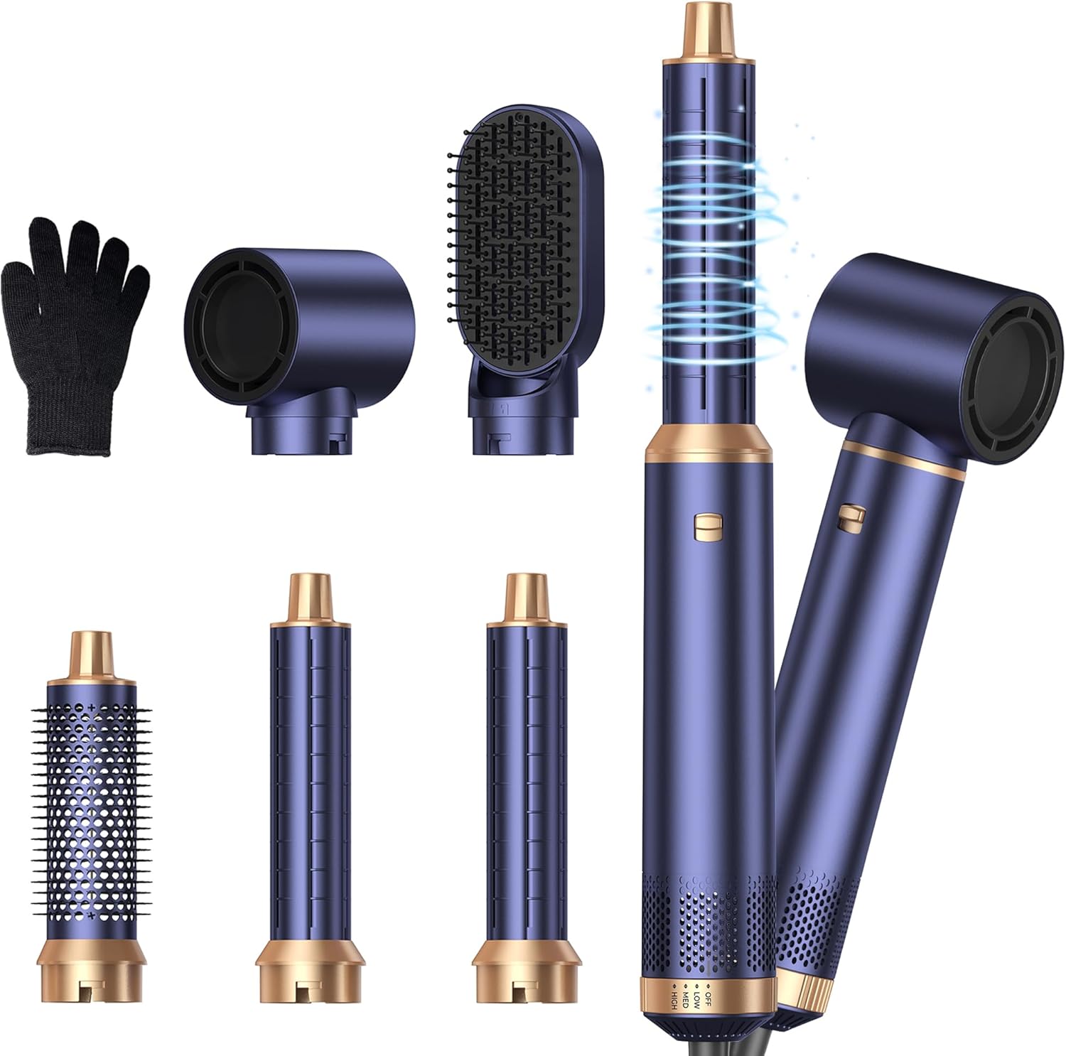 Airstyler Pro 5-in-1 Hair Styler, 1000 W, 60,000 RPM Blow Dryer Brush, Hair Styler, Curling Iron with Air Left/Right, Negative Ion Care, Your Hair Volume, Curling and Blow-Drying