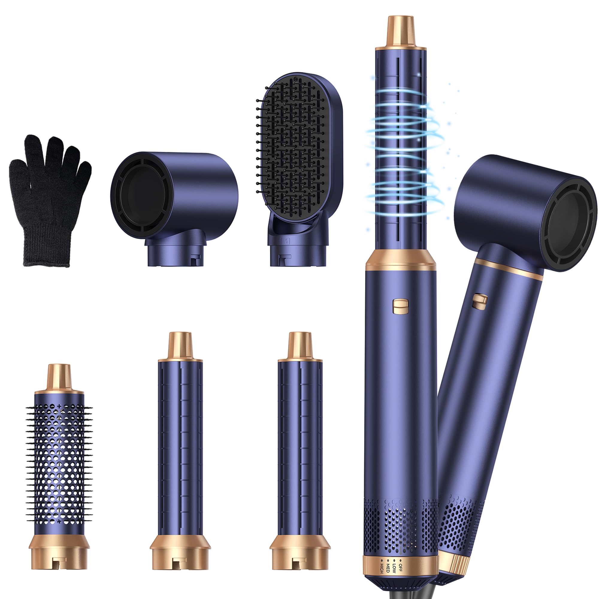 Asciugacapelli 5 in 1,Hair Styler Capelli ad Aria,1000w Phon Capelli,Spazzola Asciugacapelli Per Dare Volume Ai Capelli, Lisciare, Arricciare, Ioni Air Curler Brush,Strumenti per Capelli