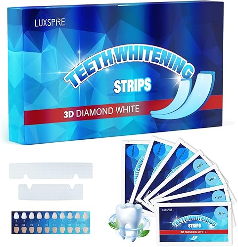 Luxspire Tiras de blanqueamiento dental 14 tiras 7 tratamientos kit profesional de blanqueamiento dental para sensibilidad dental blanqueamiento