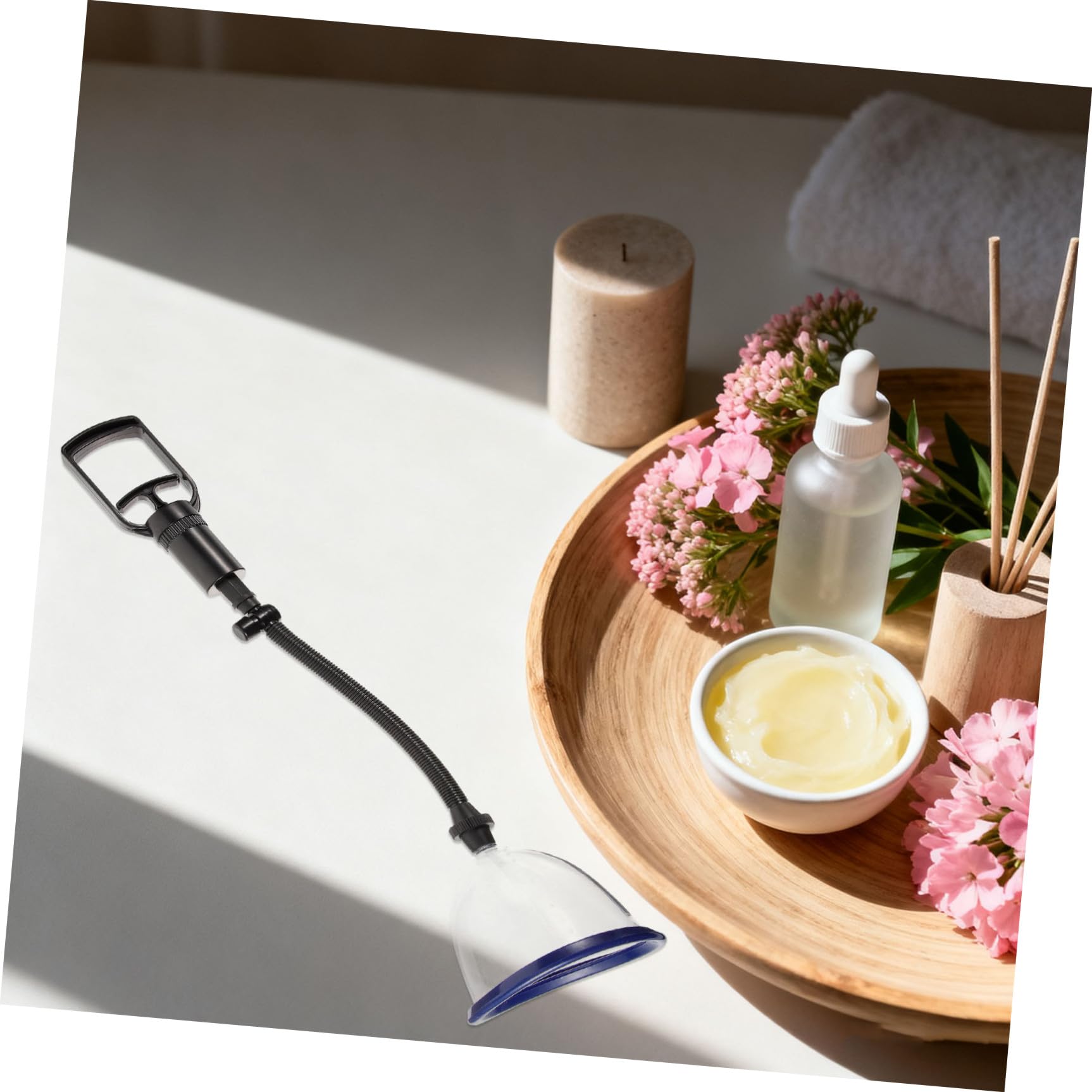 Tube et Caoutchouc Salon Plastique Poignée pour Manuels Appareil Massage Poitrine Home Spa