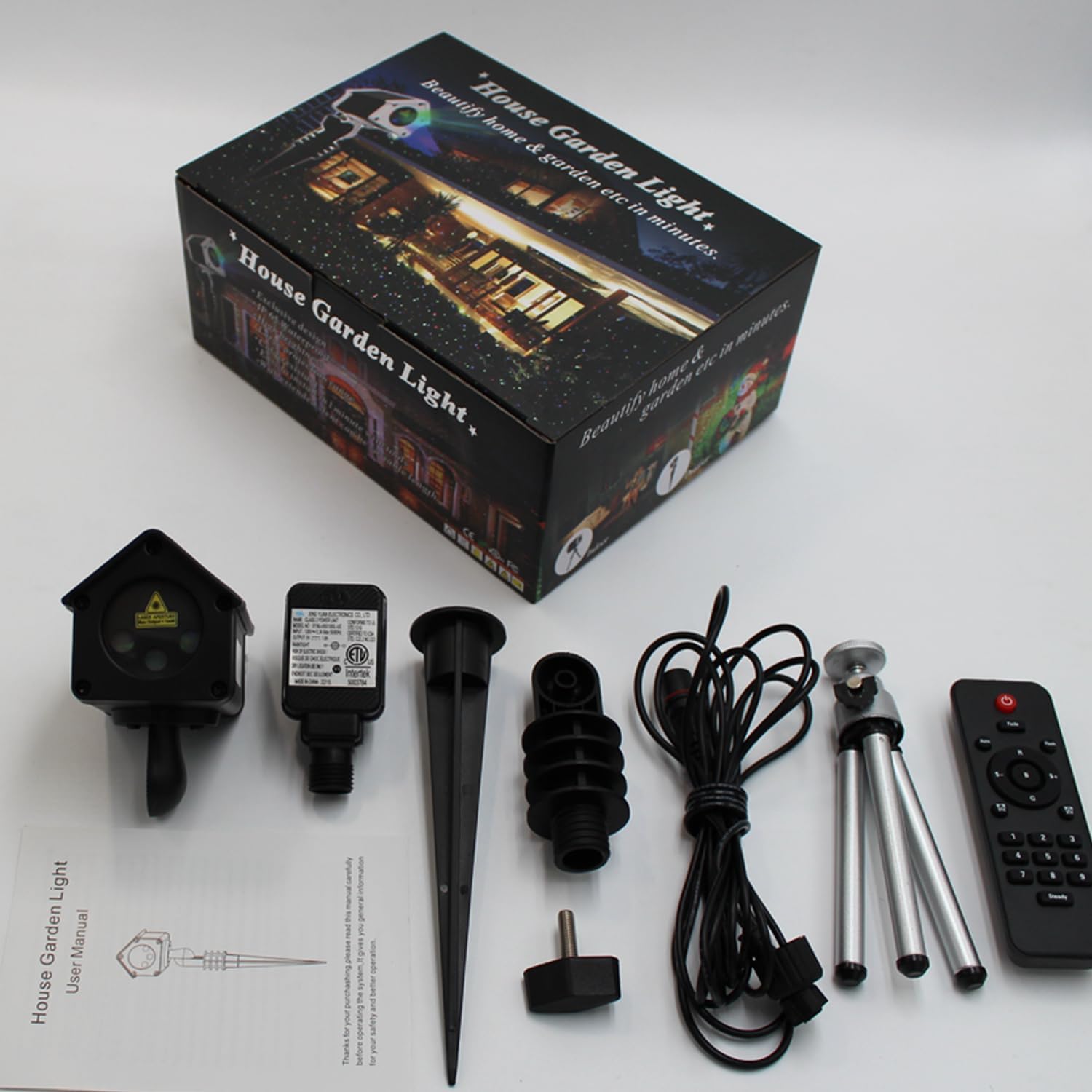 LedMall Mini House RGB Firefly with 32 Patterns Garden Laser Lights Projector