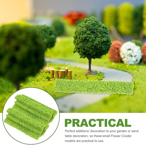Miniatura 4 de SUPVOX 20 tiras de arbustos en miniatura de color verde claro, vegetación de esponja para ferrocarril, camino, edificio, paisaje de jardín de hadas,