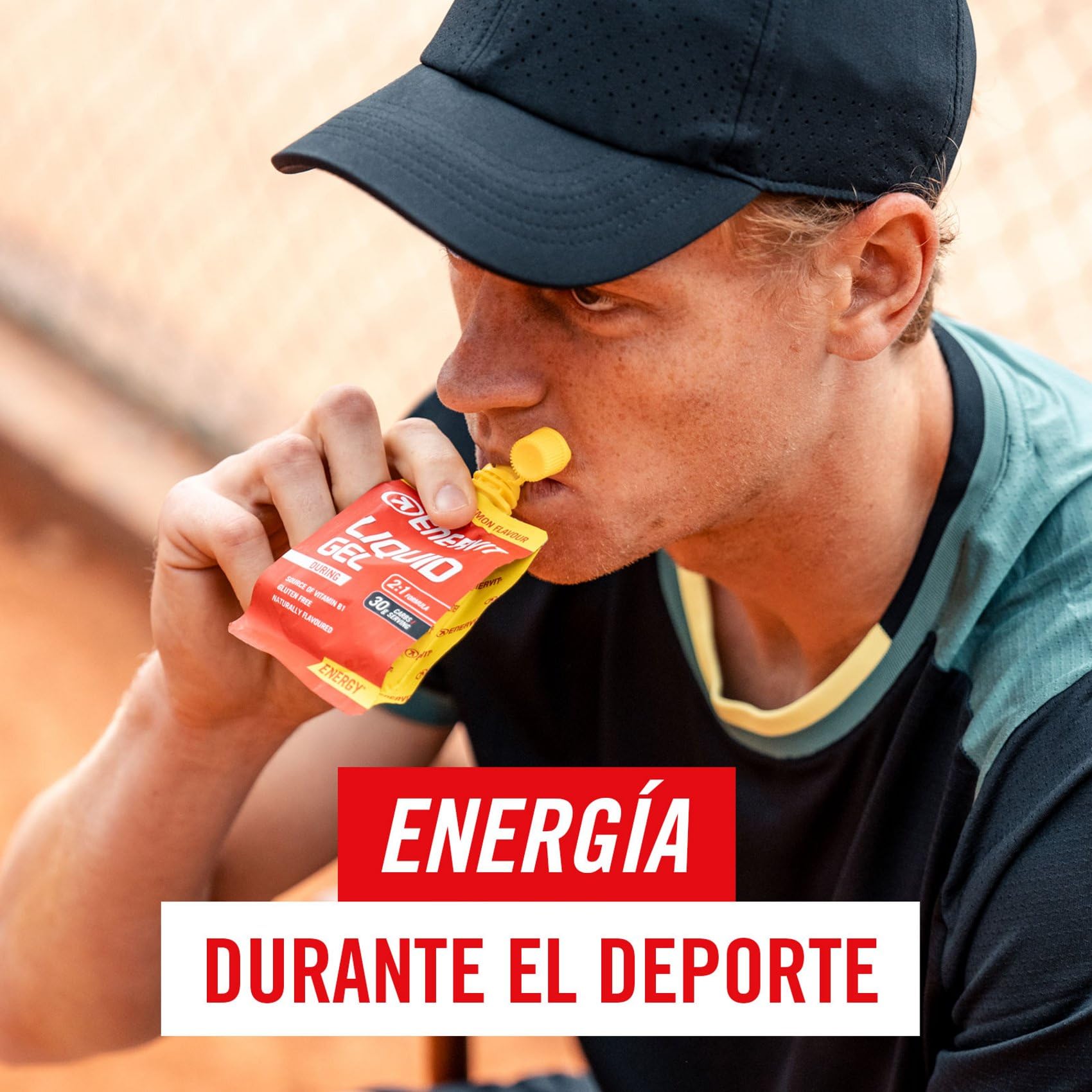 Enervit, Liquid Gel Limón, Ideal para Deportes de Resistencia, Proporciona 30 Gramos de Carbohidratos, con Maltodextrina, Fructosa y Vitamina B1, 18 Paquetes de 60 Mililitros
