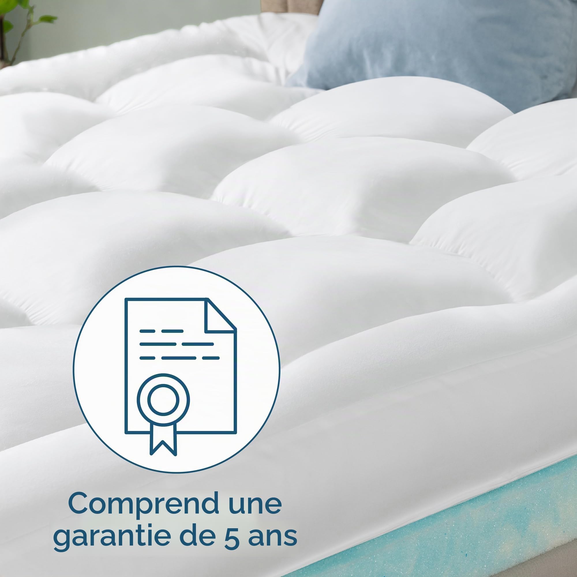 Zinus Surmatelas en Mousse à mémoire de Forme 135 x 190 cm, épaisseur 10 cm, Design à cellules Ouvertes, Respirant et Doux, fermeté Moyenne, pour améliorer Le Repos et Le Confort, certifié Oeko-Tex