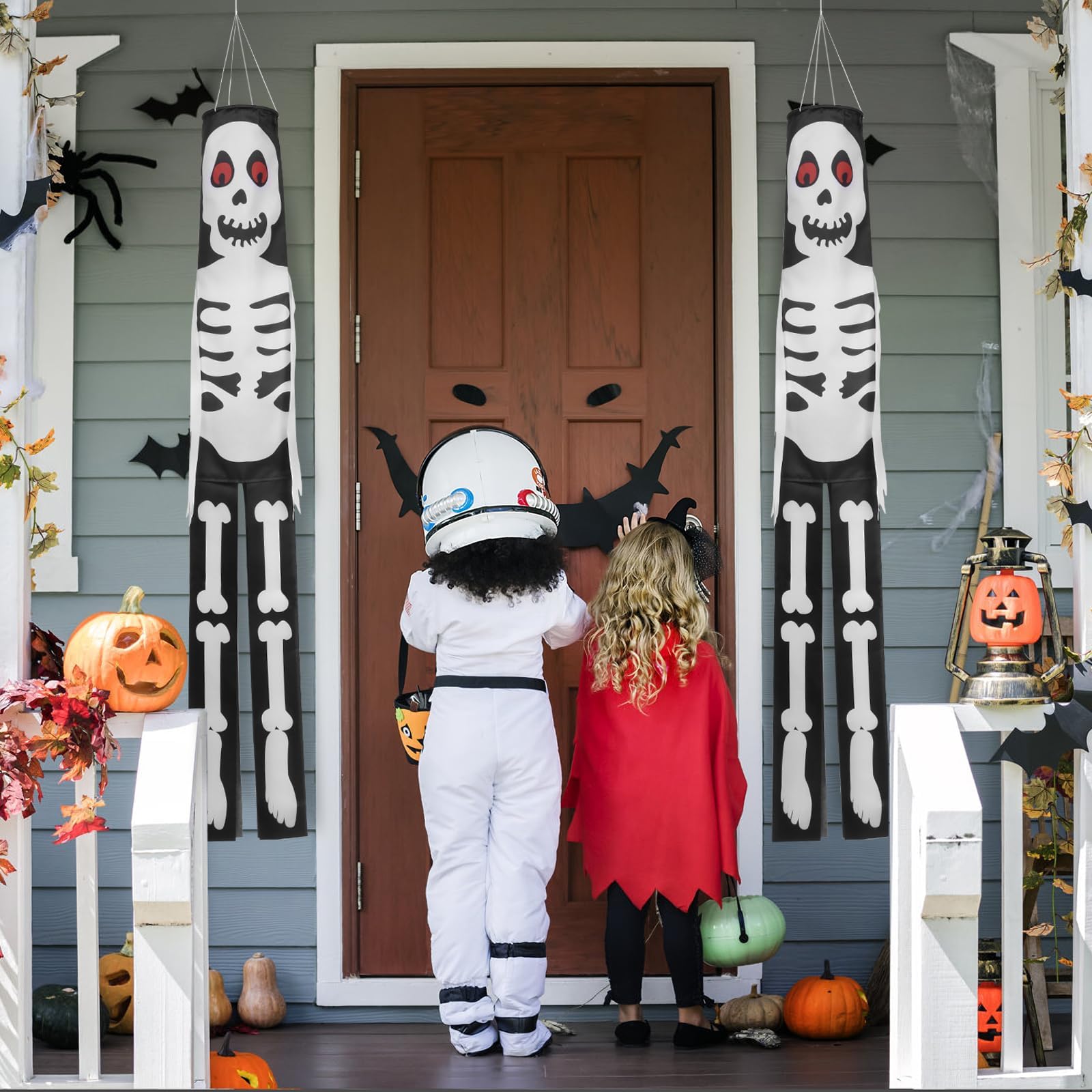 Oemmn Halloween Windsocks Halloween Ghost Wind Sock Flag 47 Inch Halloween Garden Flag Halloween Decorations Halloween Haunted House Party Supplies - Image 4