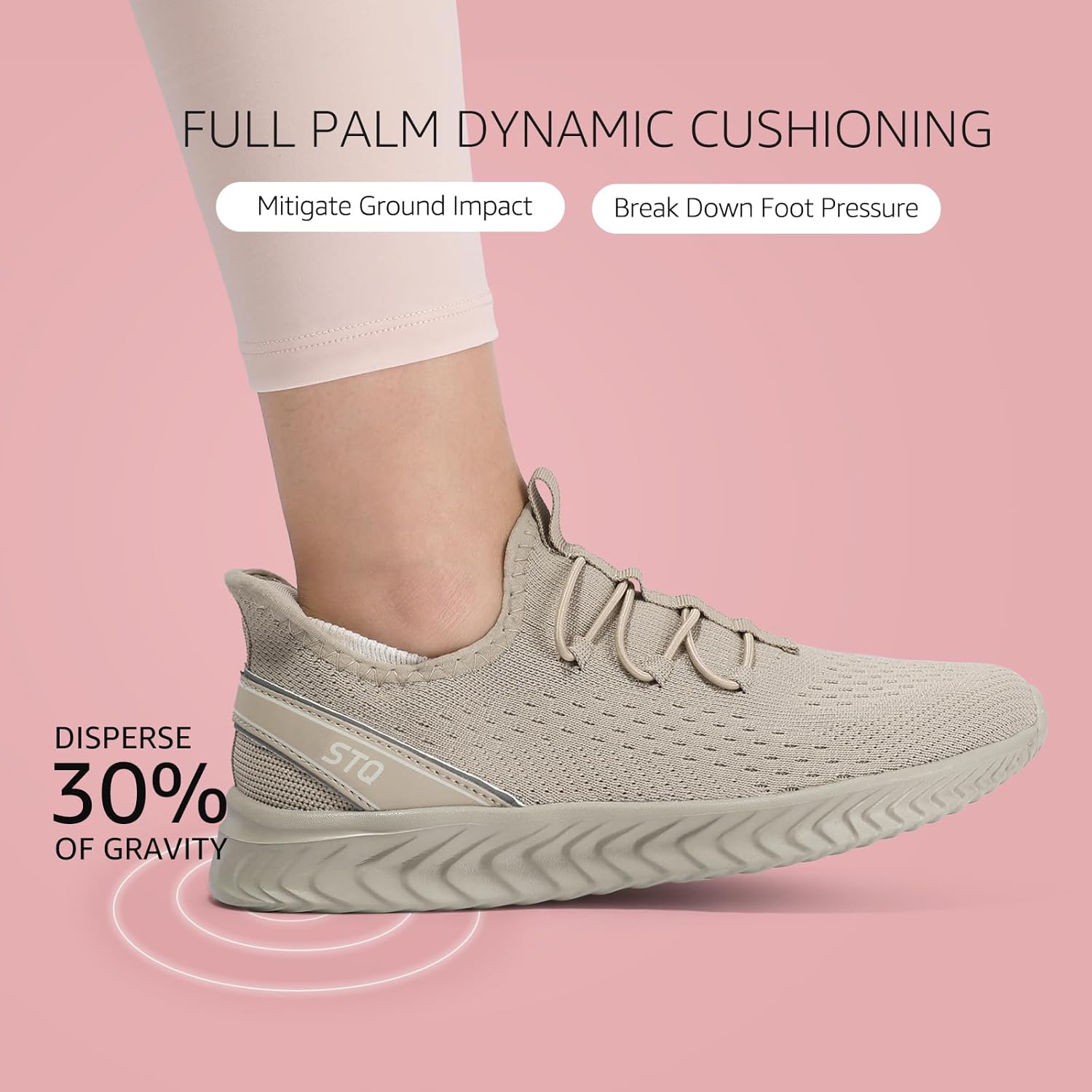 STQ Womens Orthopedic Walking Shoes for Plantar Fasciitis Lightweight Slip on Sneakers Comfortable Travel Gym Fitness Shoes - Image 6