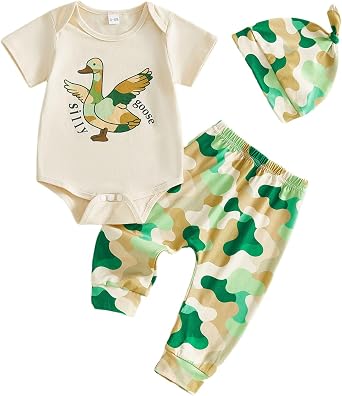 Fiomva Newborn Baby Clothes Outfits Boy Funny Letter Short Sleeve Onesie Romper+Long Pants Set Infant Summer Clothing