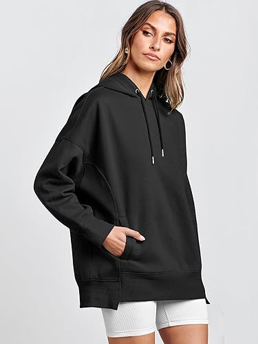 Miniatura 5 de ANRABESS Sudaderas con capucha de gran tamaño para mujer, sudadera de forro polar 2024, trajes de moda para adolescentes y niñas