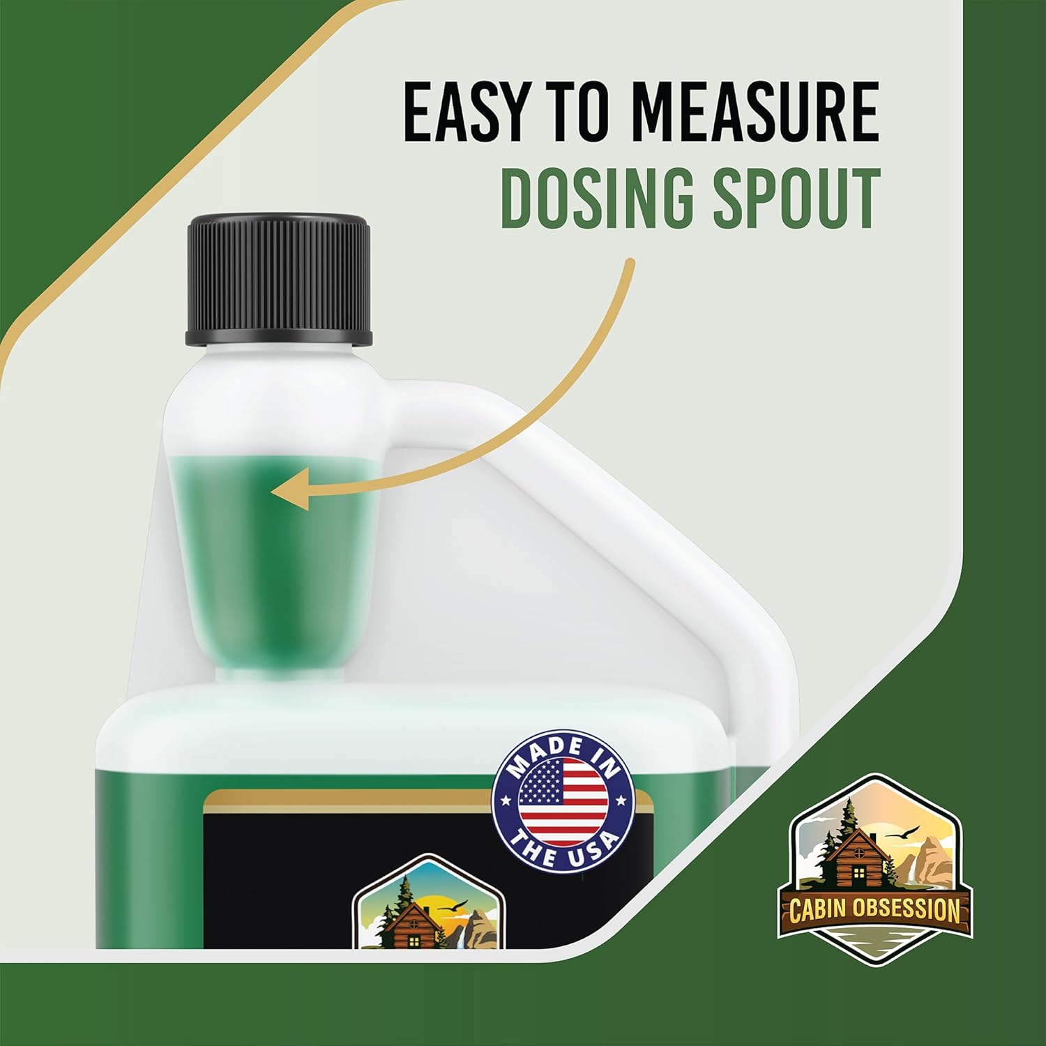 Cabin Obsession RV Toilet Treatment (32 oz) - 2x Ultra Concentrated Liquid RV Black Tank Treatment with Easy Measure Spout, Mountain Fresh Scent, 32 Treatments