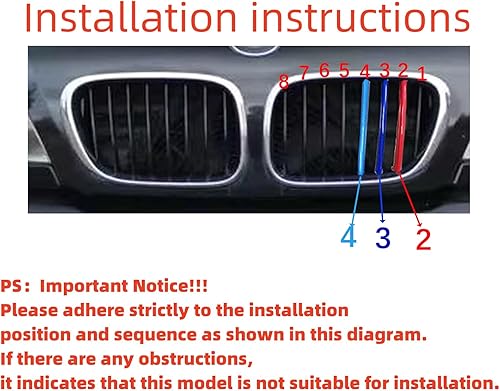 Miniatura 9 de VaisbyTown Insertos de rejilla automotriz para BMW X5 G05 2019-2023 (no para rejillas dobles de la serie M) 7 rejillas, accesorios para parrilla