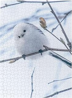 500ピース ジグソーパズル シマエナガ 鳥柄 マイクロピース パズル 木製パズル 知育玩具 おしゃれ 壁飾り インテリア 部屋飾り 子供 大人 初心者向け 家庭娯楽 誕生日 プレゼント 38×52cm