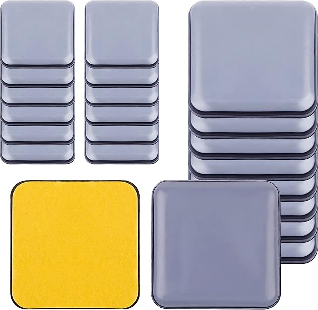 20 Pcs Furniture Gliders for Carpet,Furniture Sliders for Wooden Floors, Easy Gliders for Furniture,Furniture Movers for Heavy ItemsSquare