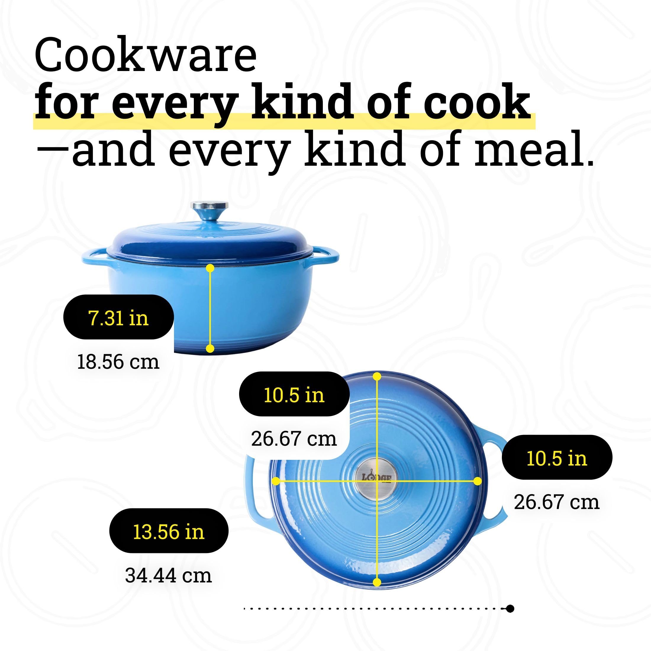 Lodge Essential Enamel Cast Iron Dutch Oven, 6 Quart, Caribbean Blue — Amazon image 5